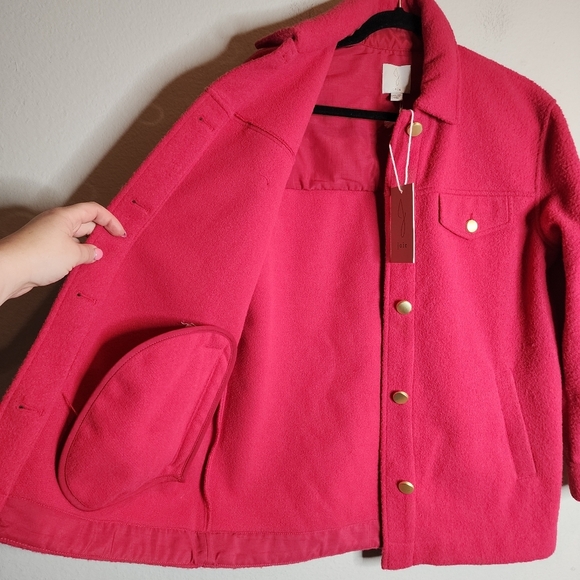 NWT Joie Faux Wool Pink Jacket. Size XS. Slightly oversized. - Picture 9 of 16
